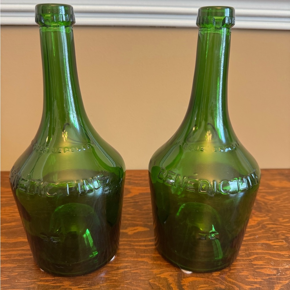 Green Glass Bottle Set